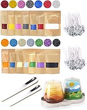 Candle Sand Kit with Wicks, 14 Colors Pearled Candle Wax Beads(1.76oz Each, 24.7oz Total up to 120Ho