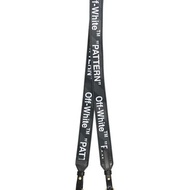 Off White Logo包包背帶肩帶 黑灰色皮革