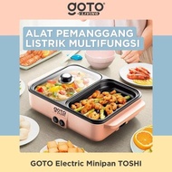 Toshi Minipan Electric Hotpot Alat Panggangan Grill Pan Bbq 2In1
