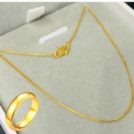 Emas 916 Original Lelong Rantai Leher Kotak Emas 375 Panjang 916 Gold Necklace Hypoallergenic Neckla