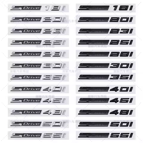 3D SDrive 18i 20i 23i 25i 50i 30i 35i 40i 45i Letter Logo Car Rear Trunk Badge Emblem Decal Sticker 