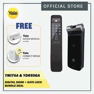 Yale YDR50GA Gate + YMI70A Black Handle Door Digital Lock Bundle (FREE Yale Connect Bridge/DDV1/TOP UP SGD100 FOR DDV3)
