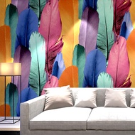Colorful Peacock Feather wallpaper 3d Stereo TV Background Wall KTV Flashing Reflective wallpaper Ba