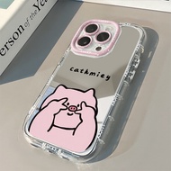 Pink Fancy Pig Mirror Case Iphone 16 Pro Max 16 Plus 15 Plus 14 Plus 12 Pro Max Xr 8 Plus 15 Pro Max