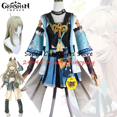 Kirara Cosplay Costumes Game Genshin Impact Suits Wig Headdress Blue Outfits Halloween Party Role Pl