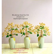 Super beautiful Golden English Stone flower vase 35cm high, weighs 1.5kg