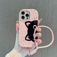 Anti-fall silicone phone Case with cute black cat cartoon motif Case for INFINIX HOT30I 50 50PRO 11 