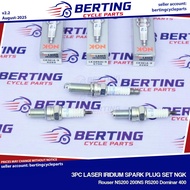 3PC LASER IRIDIUM SPARK PLUG SET NGK Rouser NS200 200NS RS200 Dominar 400 LKAR8AI-9 CR9EIA-9