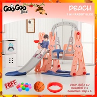 3 IN 1 Swing, Slide And Basketball Hook Indoor Outdoor Mini Playground Kids / Gelongsor buaian taman