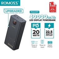Romoss PEA40PF 40000mAh Power Bank 22.5W Two-Way Fast Charge PD20W Smart Digital Display Powerbank