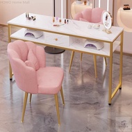 Imitation Marble Nail Table Light Luxury Small Apartment Dressing Table length 80/100/120/140cm