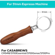 CASABREWS 51mm Bottomless Portafilter with Filter Basket and Puck Screen, 3 Ears Espresso Portafilte