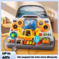 Flameer Pretend Play Airplane Cockpit Toy Interactive Flight Simulator Toy Aviation-Themed Control C
