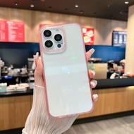 PC เคส ขอบสีกันกระแทก For iPhone 16 16Pro 16Plus 16Promax 16 Pro Max Plus 15PM 14PM 13PM 12PM 11PM