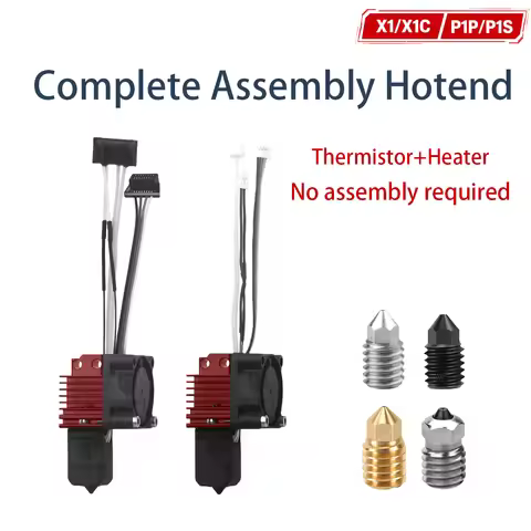 For Bambu Lab Complete Hotend Assembly Upgrade Hotend X1 X1C P1P P1S with Fan Nozzle Complete Bamboo