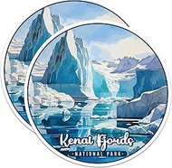(2 Pack) Kenai Fjords National Park Bumper Sticker - US National Park - Choose from 63 Parks - 5" On