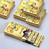 【จัดส่งจากกรุงเทพ】55 ชิ้น/เซ็ต Pokemon การ์ดโลหะทอง Vmax GX Energy Card Charizard Pikachu คอลเลกชันหายาก Battle Trainer การ์ดของเล่นเด็กของขวัญ