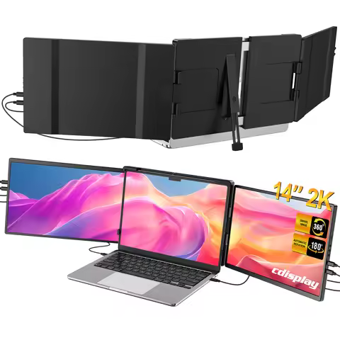Eviciv Laptop Screen Extender 14" 2K Portable Dual Monitor 2240*1400 QHD IPS Triple Screen Display F