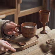 * Japanese Style Jujube Wood Wooden Coffee Cup set, Tea Cup Afternoon Tea Set *