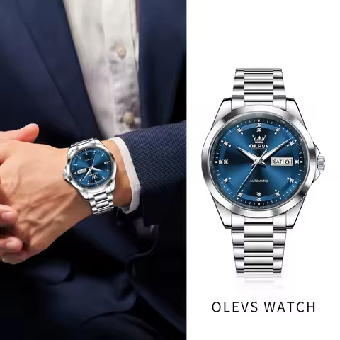 OLEVS 7136 Men's automatic mechanical watch stainless steel strap waterproof business