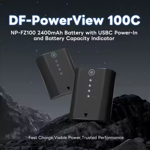 DF-PowerView100C Sony NP-FZ100 2400mAh Battery with USBC Power-Inand Battery Capacity Indicator