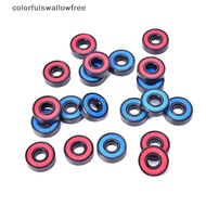Colorswallowfree 10Pcs/Set 608 2RS Deep Groove Steel Sealed Bearing 608RS 608-2RS ABC