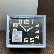 [TimeYourTime] Seiko Clock QHK024L LumiBrite Quiet Sweep Snooze Black Gold Rectangle Alarm Clock QHK024