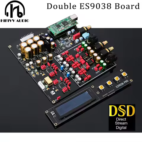 Dual ES9028 ES9038 ES9038PRO DAC Board HI FI Audio Amplifier DSD PCM Full balanced Decoder USB Remot