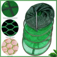 Bv✿  Telescopic Fyke Net Stainless Steel Ring Folding Fishing Net Folding Fish Cage Fishing Accessor