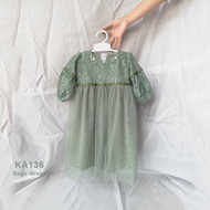 Gamis Warna Sage Green 4 5 Tahun Gaun Anak Perempuan Import Terlaris Dress Trending 2024 Anak Bahan 