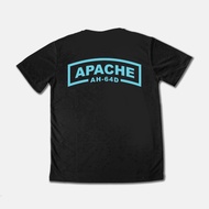 BASIC APACHE AH64D Black TEE T Shirt Singapore Training Exercise Gym Jogging Workout Polyester HELIC