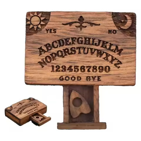 Alphabet Mini Ouija Board Game Vintage Planchette Wooden Ouija Board with Drawer Desk Decoration Min