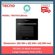 Tecno 10 Multi-function Upsized Capacity Built-in Oven, TBO 7010 (Black)