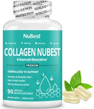 NuBest Collagen Super Collagen Peptides - Revitalizes Skin, Hair &amp; Nails - Bone &amp; Joint Strength - Beauty Collagen Formula for Men &amp; Women - 1,500 mg Per Serving - 90 Capsules | 1 Month Supply