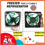 3 Cable Refrigerator / Freezer Fan DC14V / DC15V Series