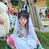 ฮาโลวีนเด็กเครื่องแต่งกาย Guanyin คอสเพลย์แบบดั้งเดิมจีนบทบาทเล่นชุดสาวตลก < Ne1> Up Party Performan