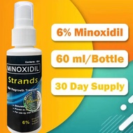 Hair Grower Minoxidil Strands 6% Minoxidil Topical Solution (60ml per bottle) beard Grower