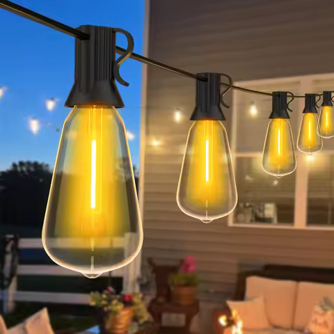 ST38 Garland Light String Outdoor Waterproof Shatterproof LED Bulbs 2200k Fairy Decor Lights for Wed