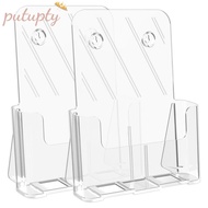 Brochure Holder 8.5 X 11 Brochure Display Stand Acrylic Brochure Holders Clear Flyer Holder Display Stand, 2 Packs Durable Easy Install Easy to Use