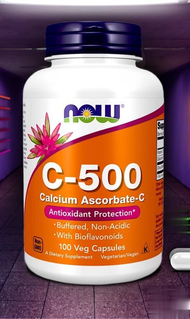 วิตามินซี / Vitamin C-500 / Calcium Ascorbate 100 / 250 Capsules by NOW FOODS