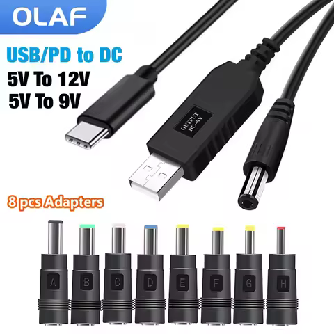 PD/USB 5.5*2.1mm USB DC 12V Power Cable Boost Converter Router For Modem Fan Speaker USB DC 5V To 12