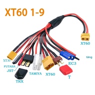 XT60 1-9 Nhiều Phích Cắm Cáp Chuyển Đổi Nhà Ga T EC3 XT30 JST TRX FUTABA TAMIYA Phụ Kiện Sạc Cho RC 