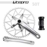 LP Litepro จานหน้าจักรยานแบบพับได้ชุดจานหน้าอะลูมิเนียมอัลลอย170มม. ข้อเหวี่ยงกลวง46T 48T 50T 52T 54