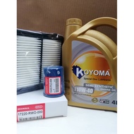 HONDA CIVIC FB TR0 1.5 HYBRID AIR FILTER + OIL FILTER + KOYOMA 10W40 SEMI SYNTHETIC ENGINE OIL