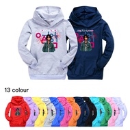 Squid Game Girls Boys Pocket Hoodie Spring and Autumn Hooded Cartoon Sweater Long Sleeve Pullover Casual Kids Clothing 1383