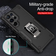 Car Magnetic Stand Holder Ring Shockproof Armor Case For Samsung Galaxy S22 S21 Ultra Plus S22+ S21+ s22plus S22Ultra S21Ultra 5G Phone Case Protect back cover case