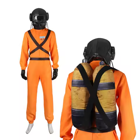 New Game Lethal Company Cosplay Costume Red Jumpsuits Lethal Company Mask Clothing Jumpsuit Men Hall