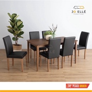 Jo ELLE – Lettice Dining Set (1+6) / 1.4M Dining Table + Chair / Meja Makan Set / 6 Kerusi + 1.4M Me