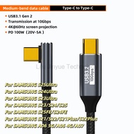 100W5A USB C to USB C 3.1 Gen2 CableLKY6 90Degree Type C 100W Cord 4K60Hz Video for  SAMSUNG S25FE S