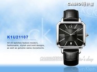 CASIO 時計屋 瑞士CK手錶 Calvin Klein K1U21107 方形男錶 生活防水(白面K1U21120)